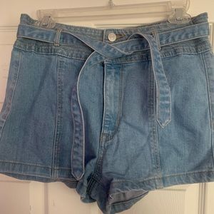 Pacsun denim tie shorts